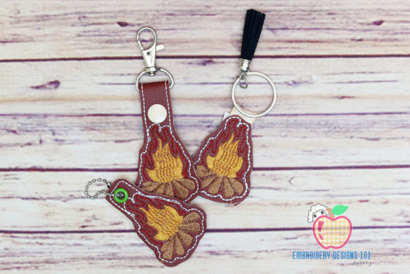 Camping Campfire Keyfob