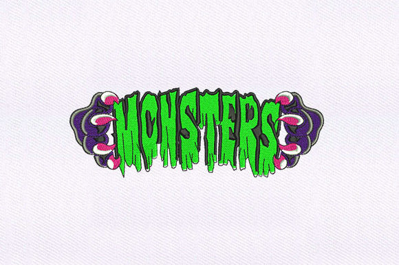 Monsters Text Embroidery Review for Halloween Products
